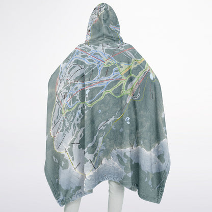 Crystal Mountain, Washington Ski Resort Map Flannel Blanket Poncho
