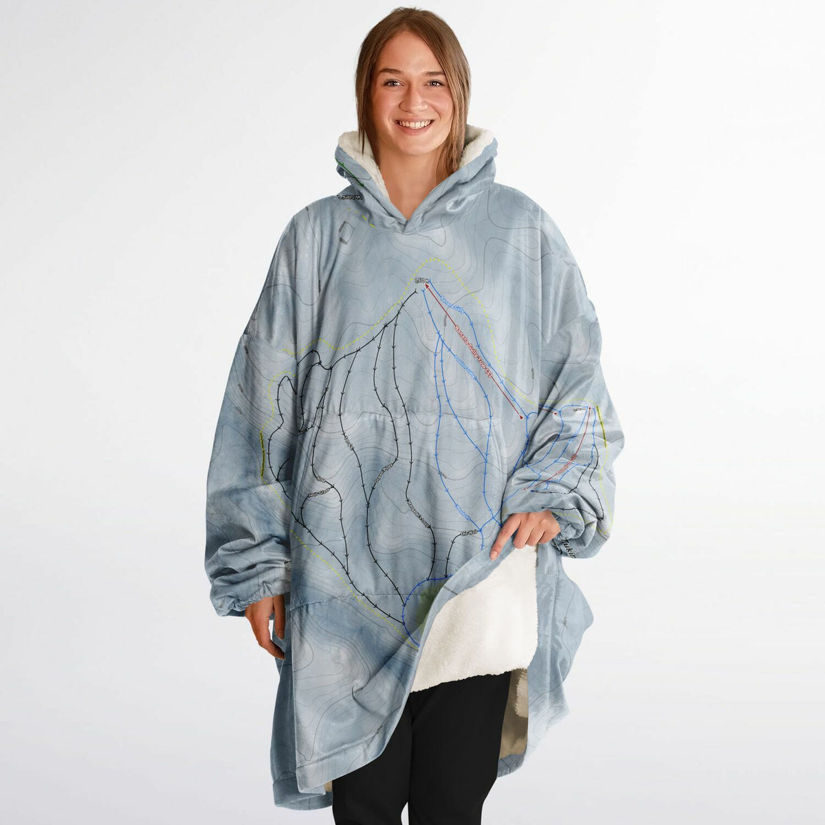 Tukino, New Zealand Ski Trail Map - Snug Hoodie