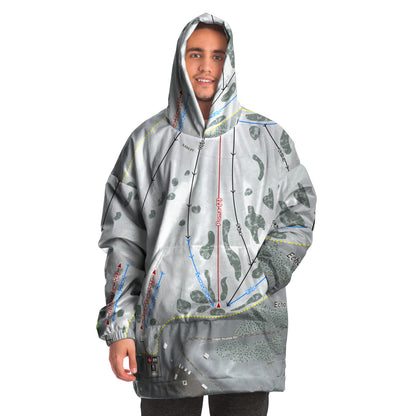 Echo Valley, Washington Ski Trail Map Snug Hoodie - Powderaddicts