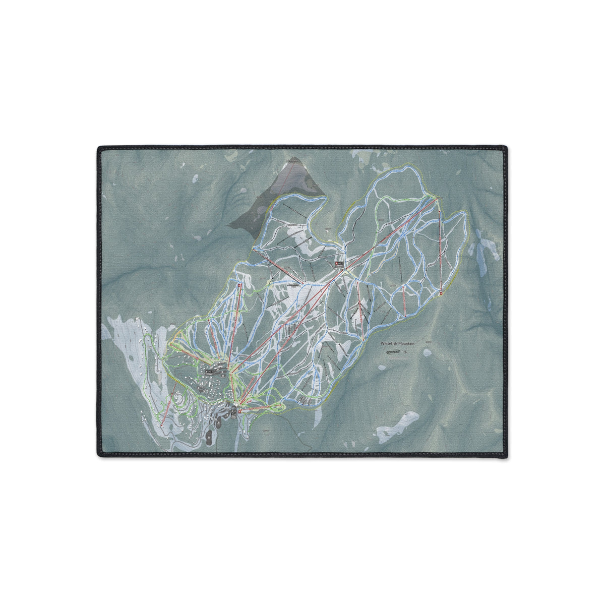 Whitefish Mountain, Montana Ski Resort Map Heavy Duty Floor Mat