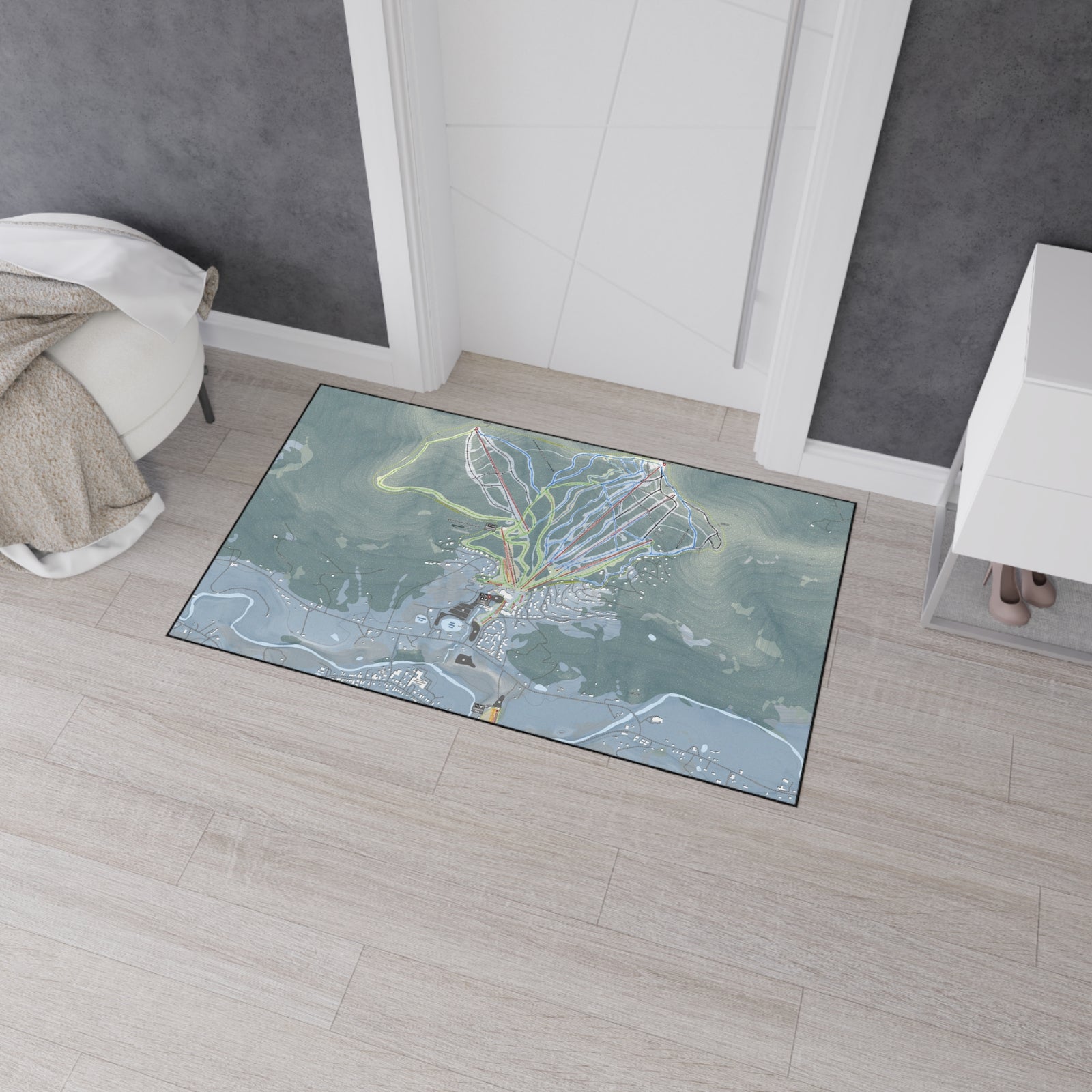 Windham Mountain, New York Ski Resort Map Heavy Duty Floor Mat