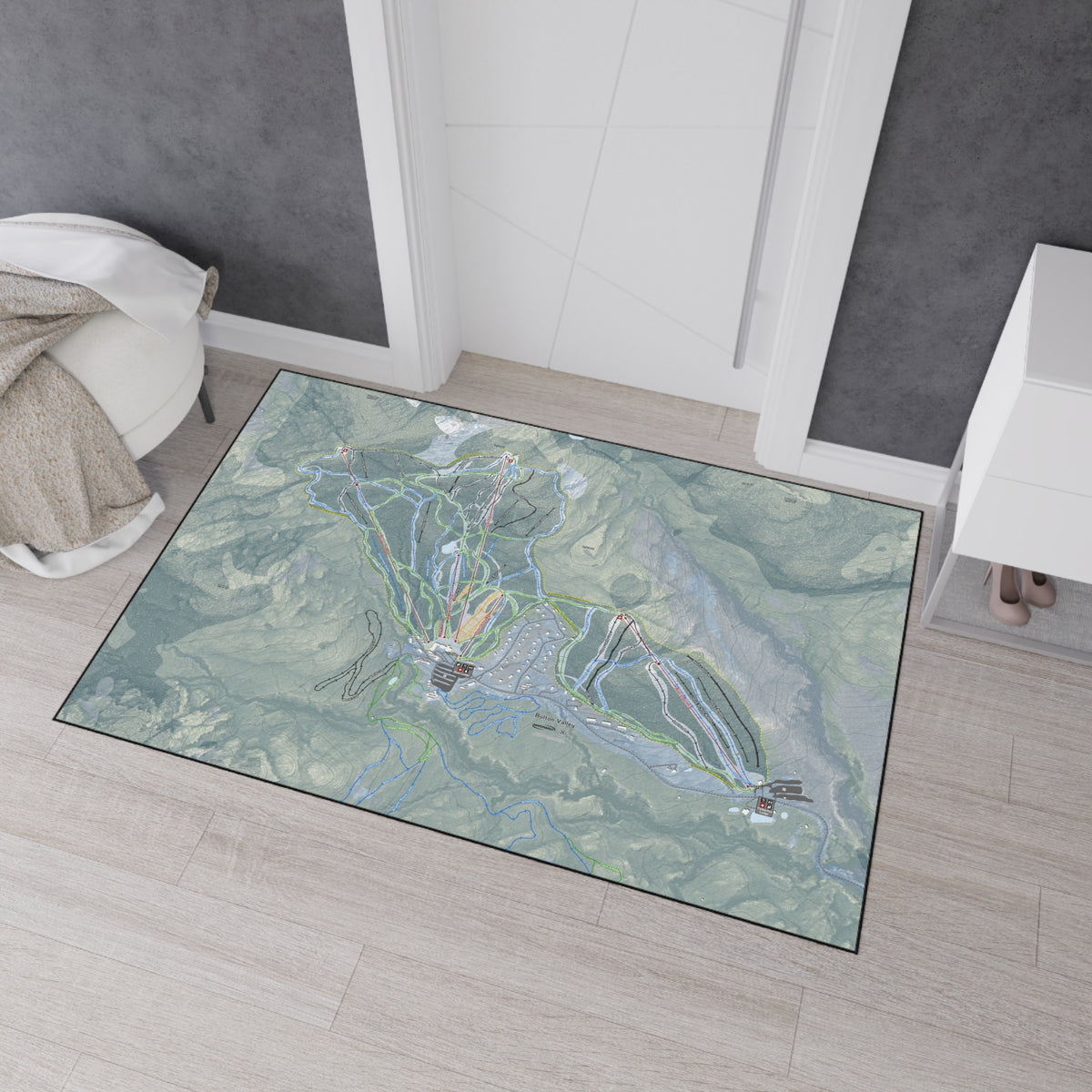 Bolton Valley, Vermont Ski Resort Map Heavy Duty Floor Mat