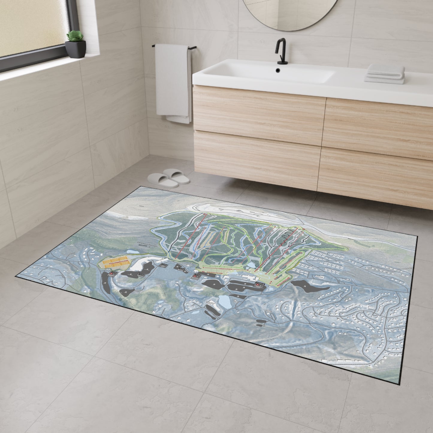 Camelback Mountain, Pennsylvania Ski Resort Map Heavy Duty Floor Mat