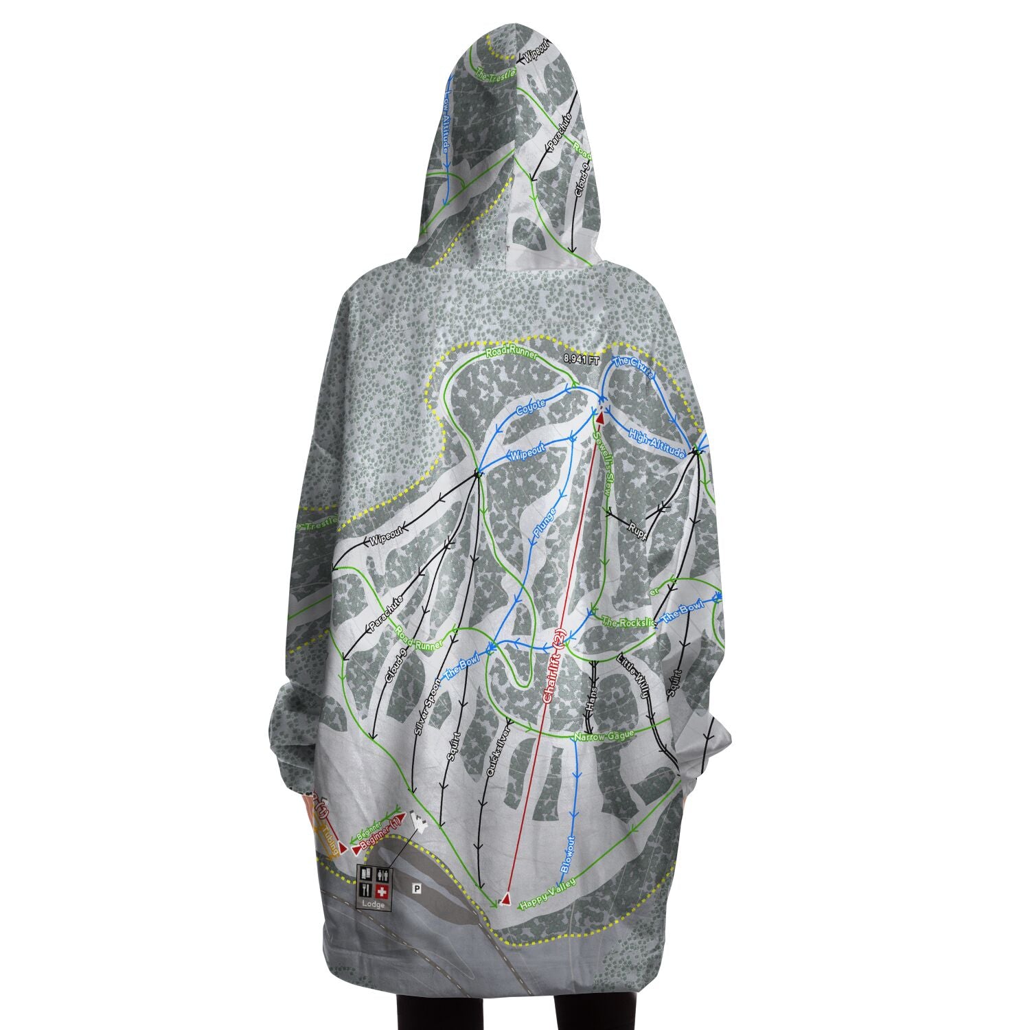 Ski Cloudcroft, New Mexico Ski Trail Map - Snug Hoodie