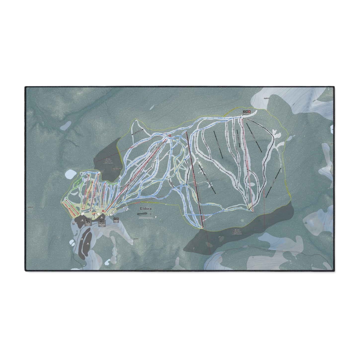 Eldora, Colorado Ski Resort Map Heavy Duty Floor Mat