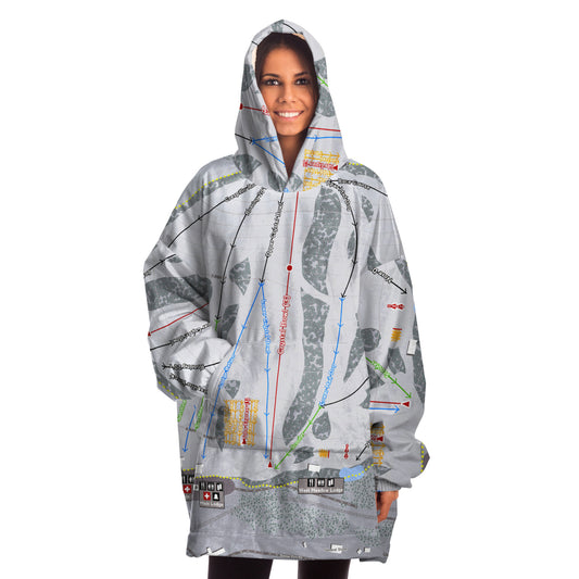 Soda Springs, California Ski Trail Map - Snug Hoodie - Powderaddicts
