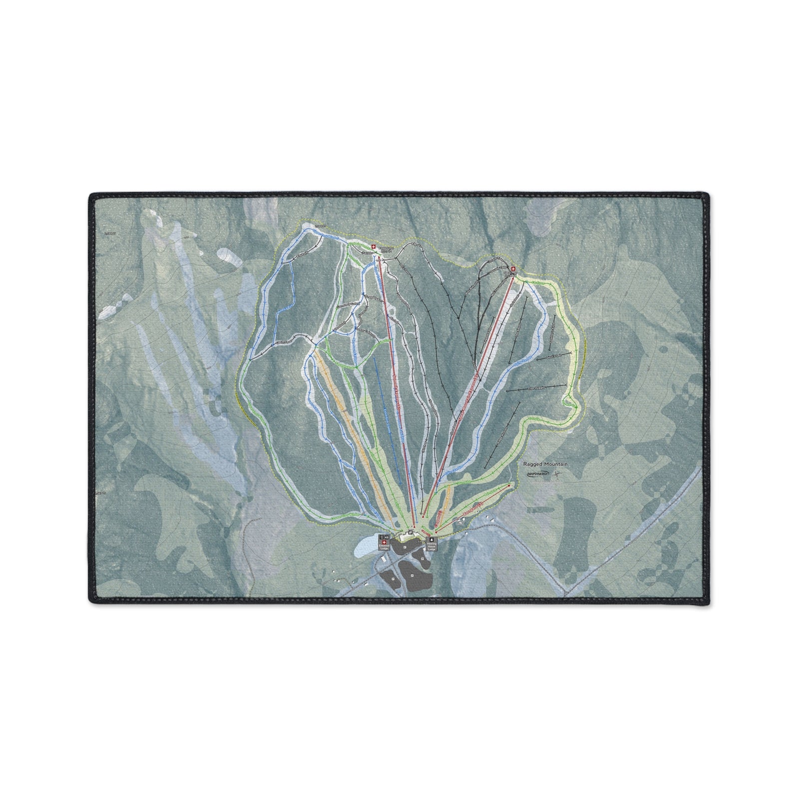 Ragged Mountain, New Hampshire Ski Resort Map Heavy Duty Floor Mat