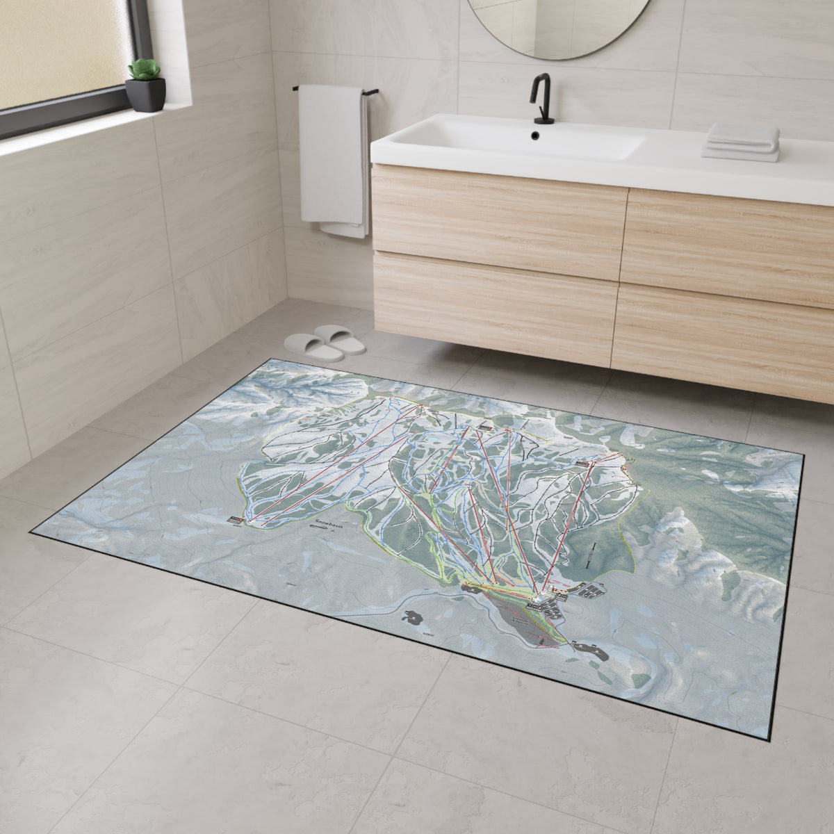 Snowbasin, Utah Ski Resort Map Heavy Duty Floor Mat