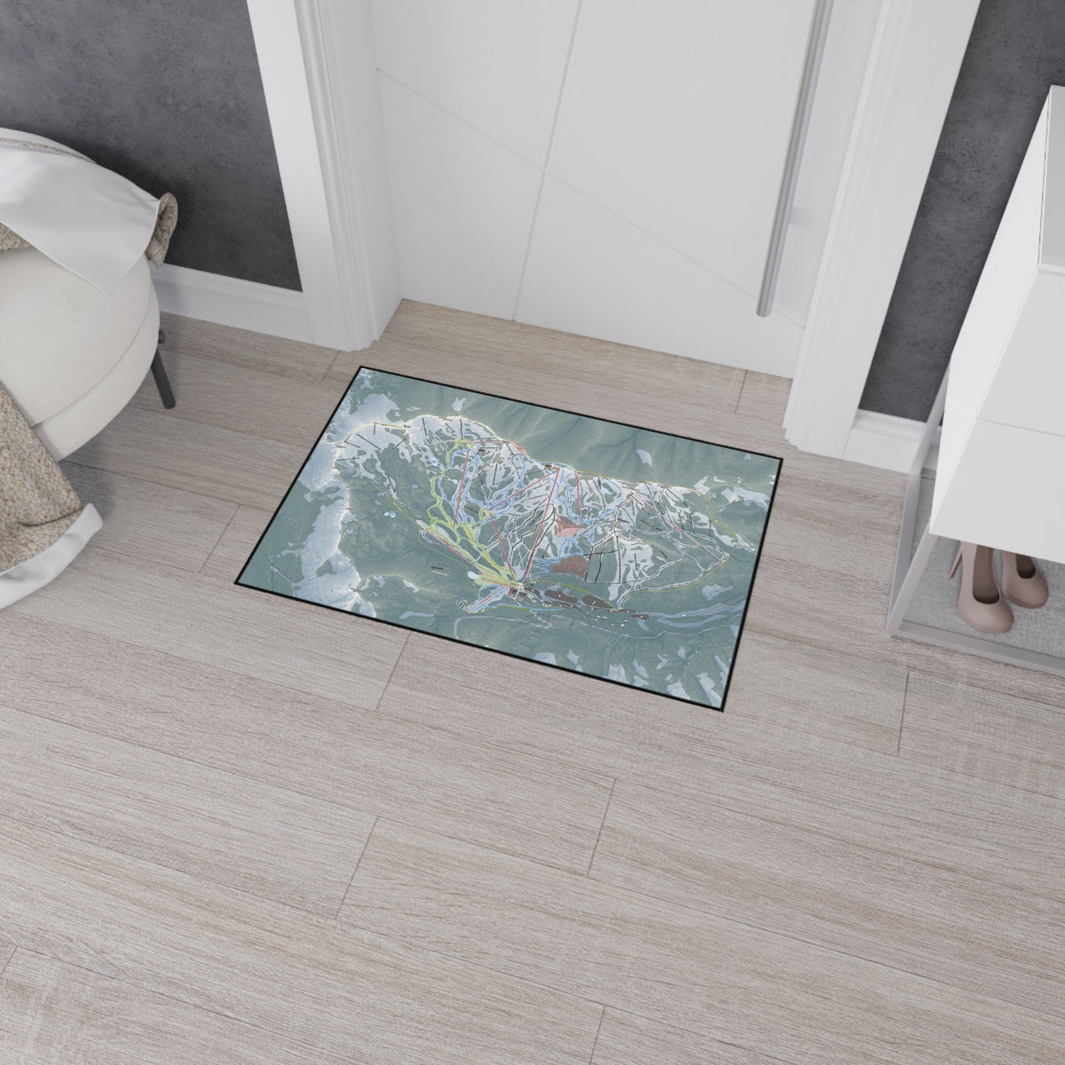 Crystal Mountain, Washington Ski Resort Map Heavy Duty Floor Mat