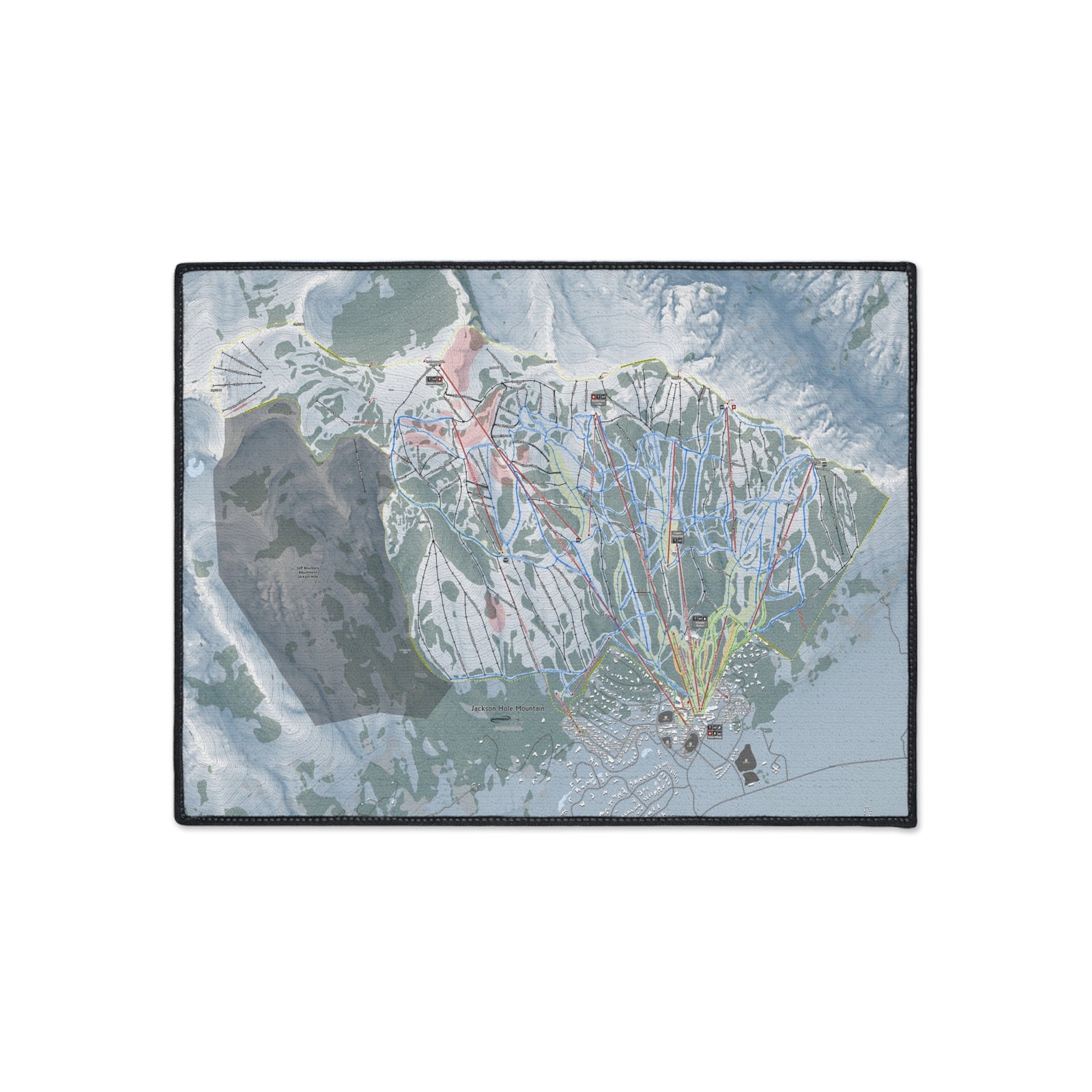 Jackson Hole Mountain, Wyoming Ski Resort Map Heavy Duty Floor Mat