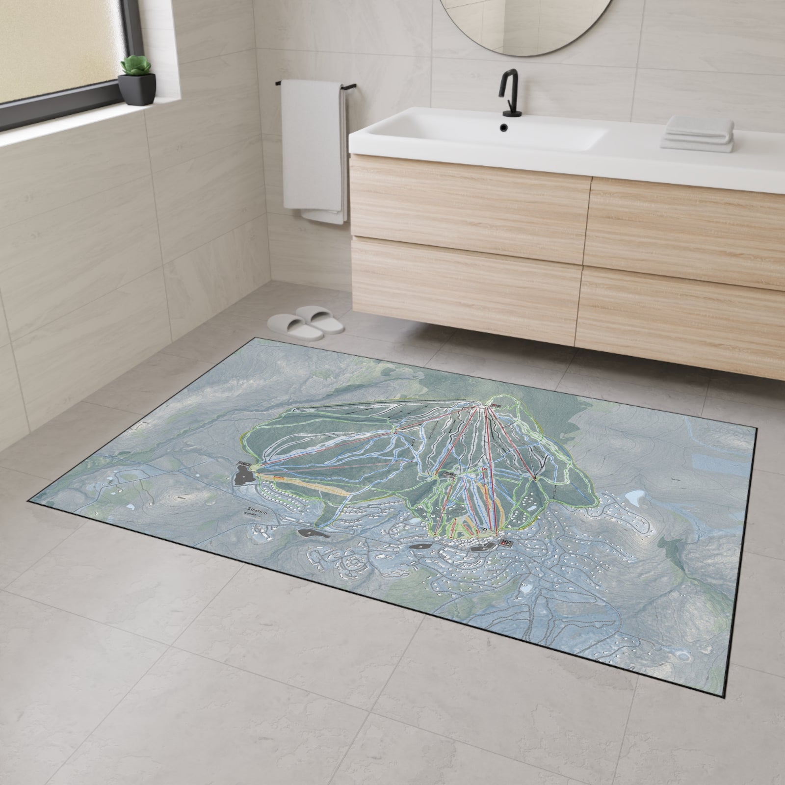 Stratton Mountain, Vermont Ski Resort Map Heavy Duty Floor Mat