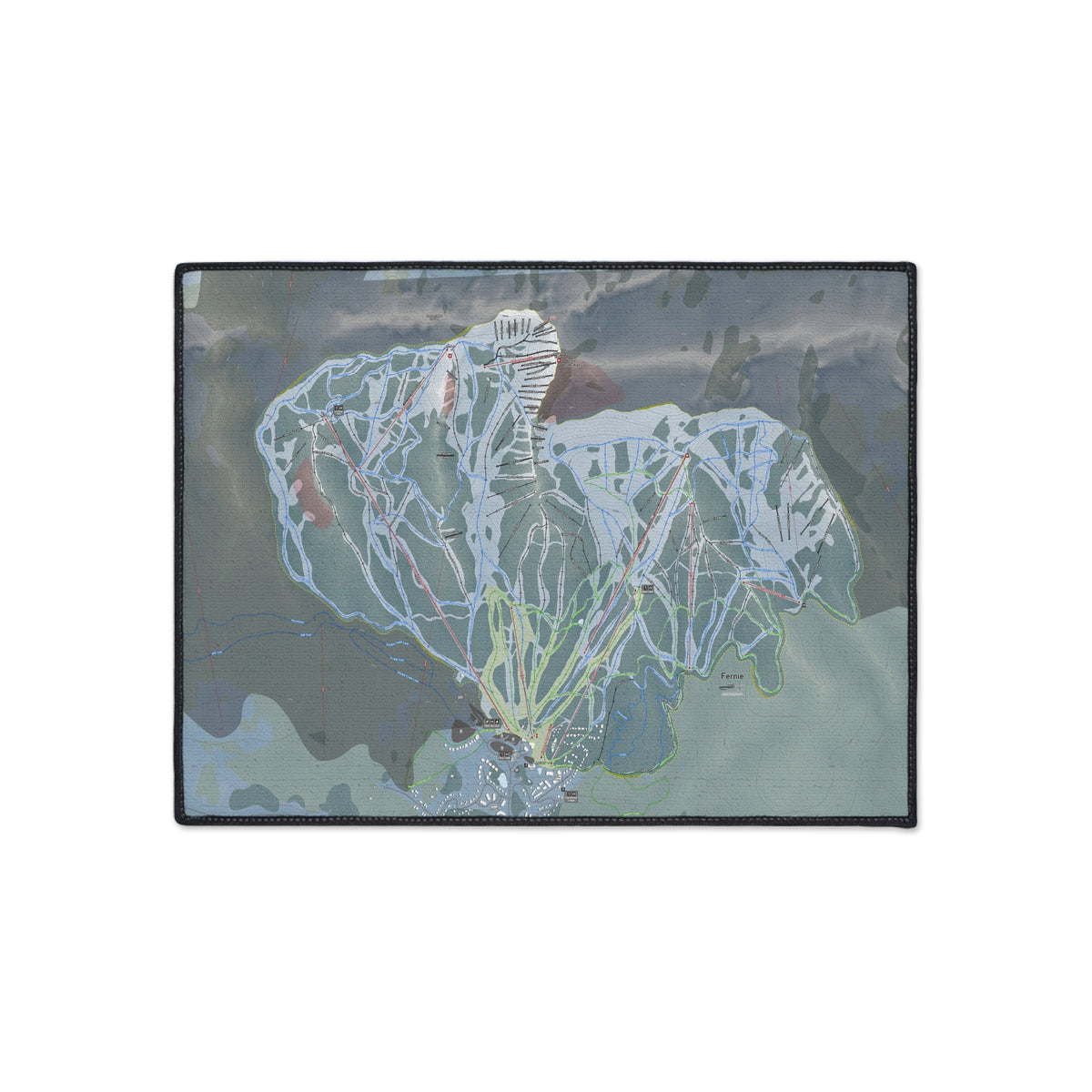 Fernie, British Columbia Ski Resort Map Heavy Duty Floor Mat