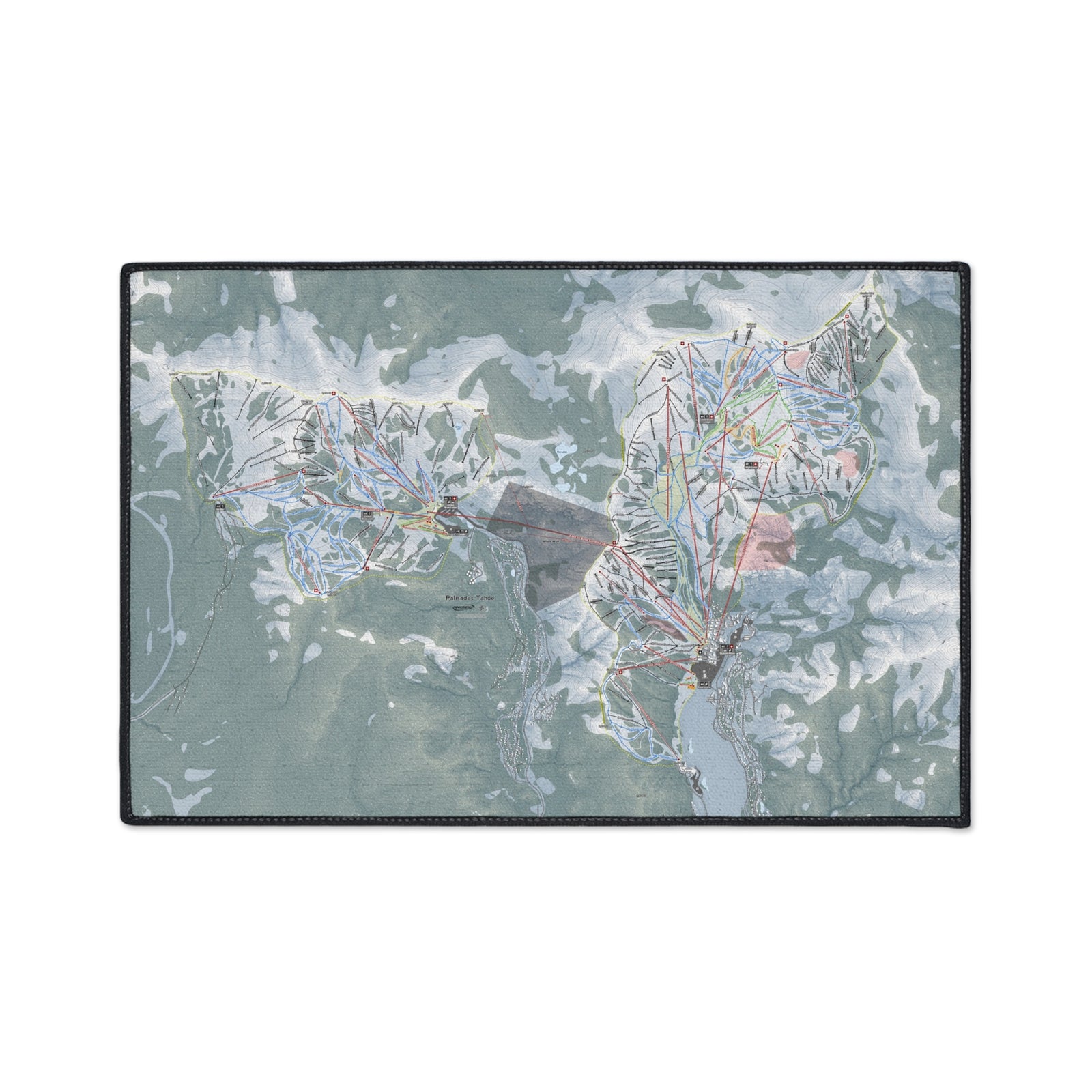 Palisades Tahoe, California Ski Resort Map Heavy Duty Floor Mat