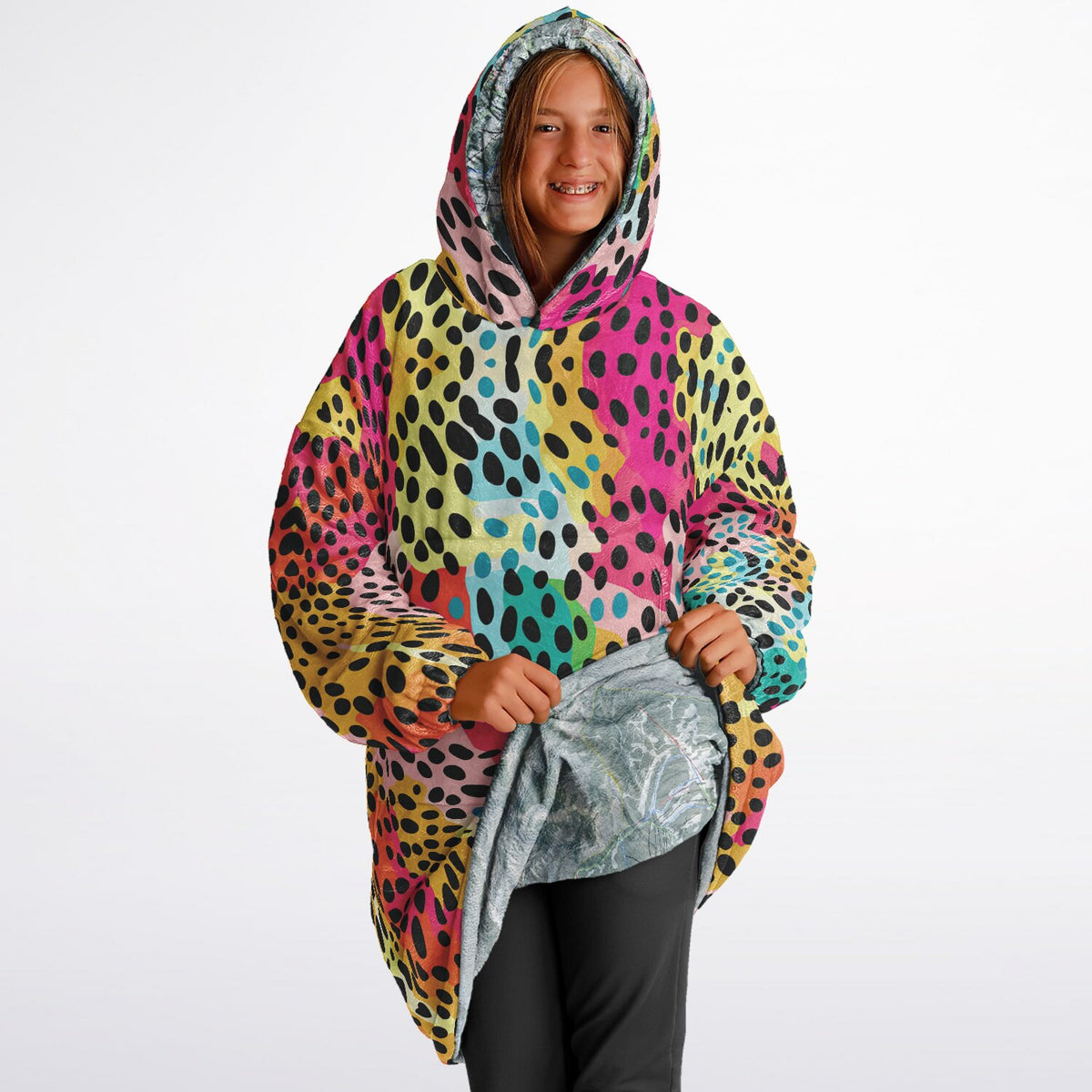 Powder Mountain, Utah Ski Resort Map Youth Reversible Snug Hoodie