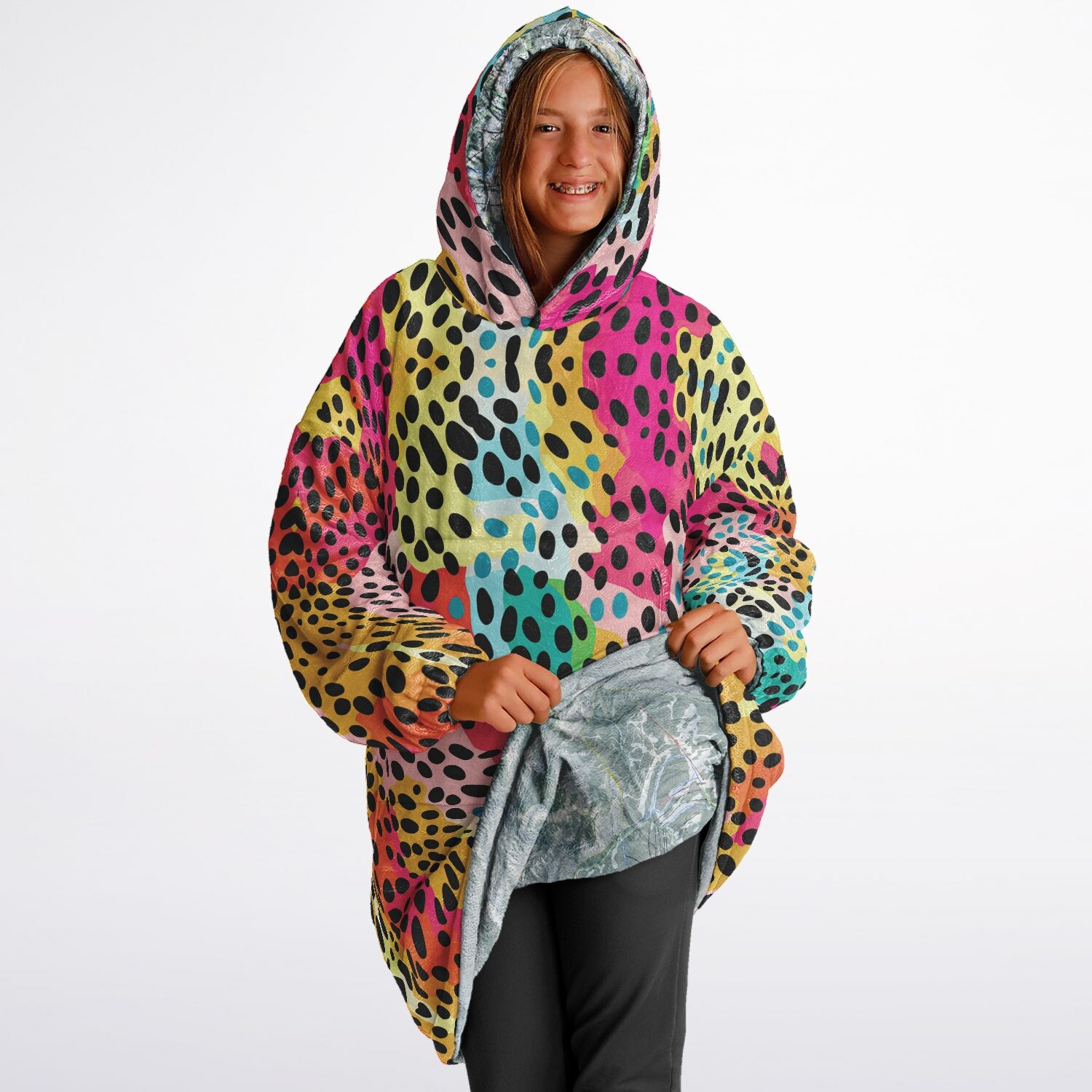 Powder Mountain, Utah Ski Resort Map Youth Reversible Snug Hoodie