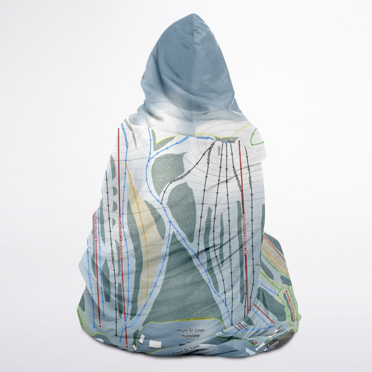 Mount St Louis Moonstone, Ontario Ski Trail Map - Adult Hooded Blanket