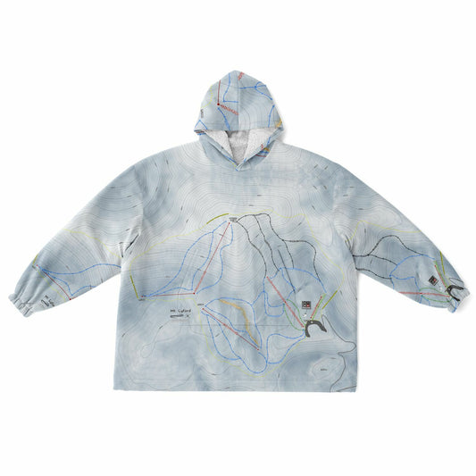 Mt Lyford, New Zealand Ski Trail Map - Snug Hoodie - Powderaddicts