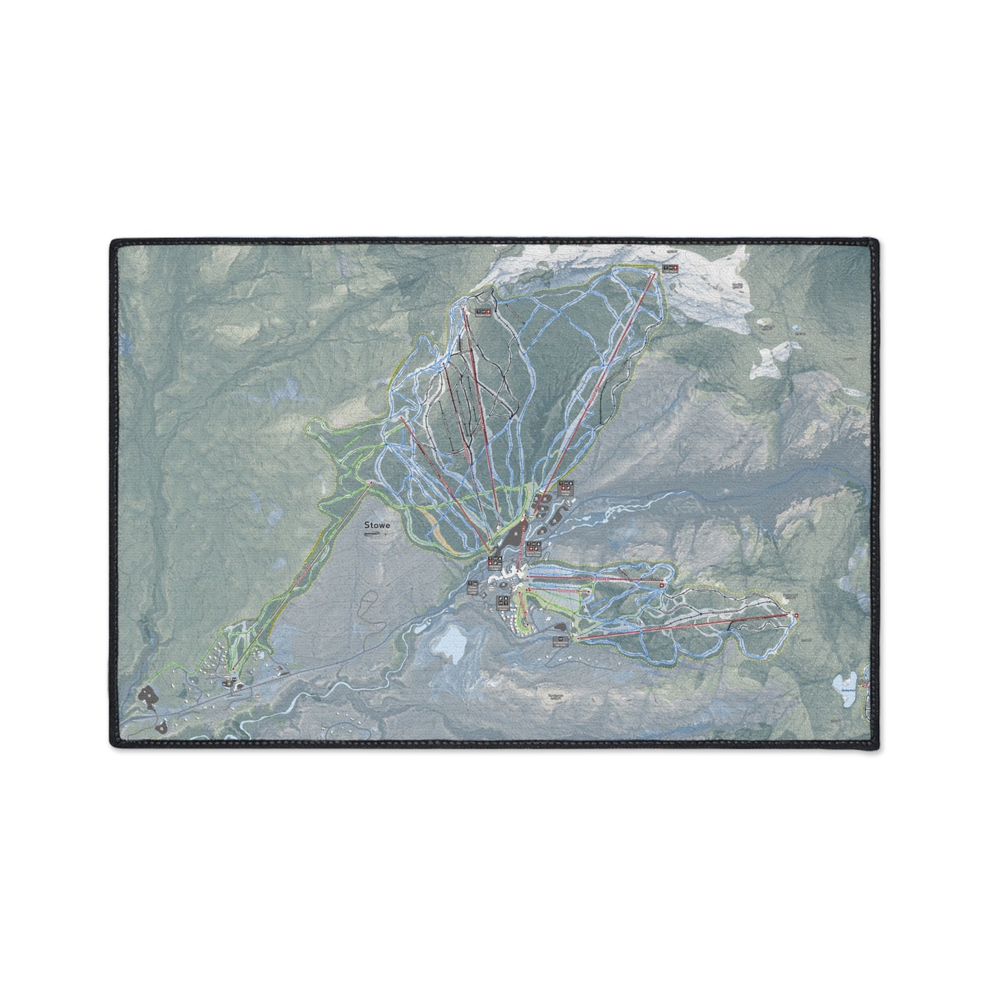 Stowe, Vermont Ski Resort Map Heavy Duty Floor Mat