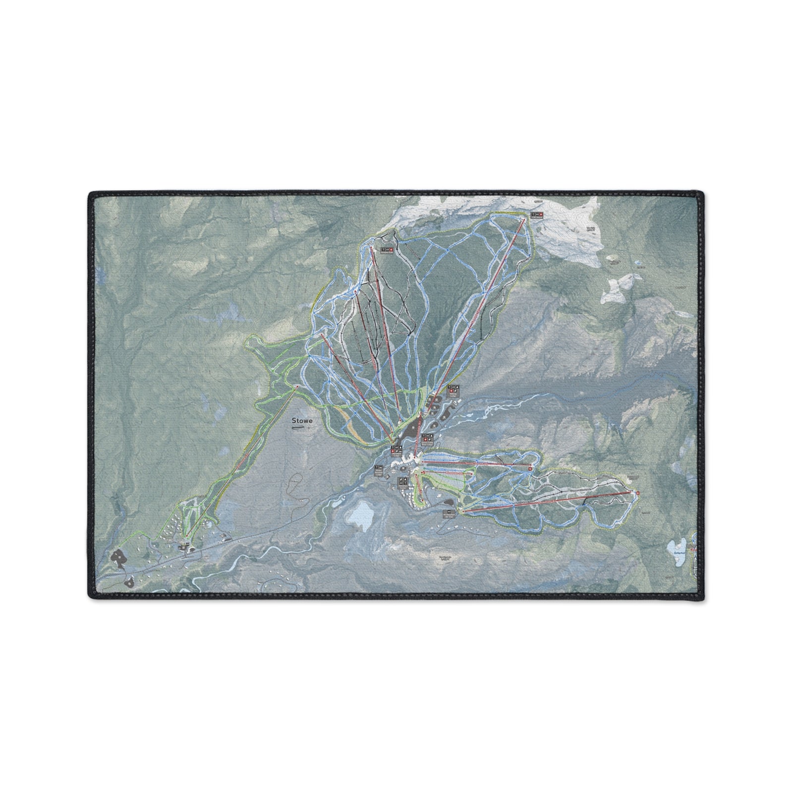 Stowe, Vermont Ski Resort Map Heavy Duty Floor Mat