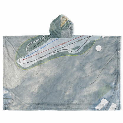 Mt Pisgah, New York Ski Resort Map Flannel Blanket Poncho