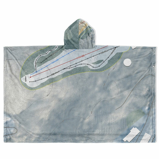 Mt Pisgah, New York Ski Resort Map Flannel Blanket Poncho
