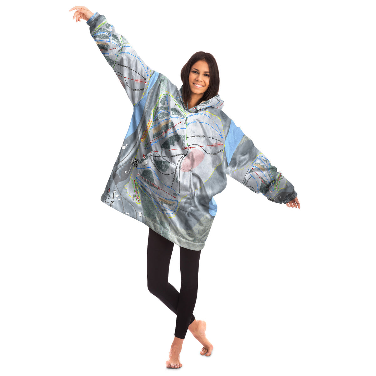 Buena Vista, Minnesota Ski Trail Map Snug Hoodie
