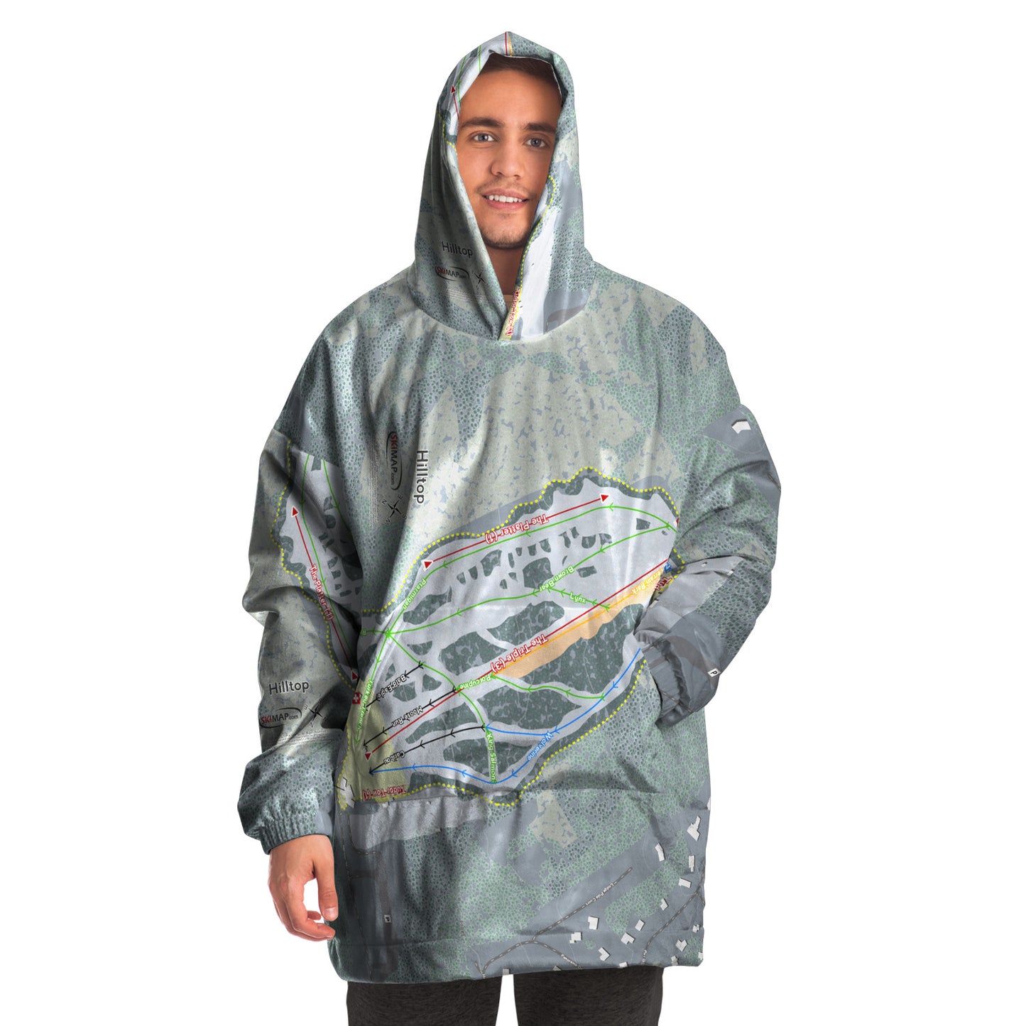 Hilltop, Alaska Ski Trail Map Snug Hoodie