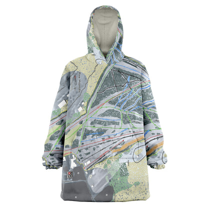 Pine Mountain, Michigan Ski Trail Map Snug Hoodie - Powderaddicts