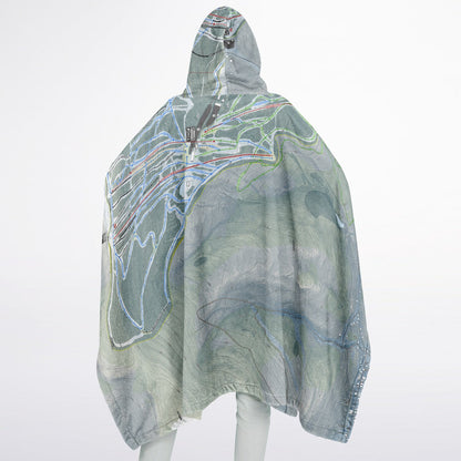 Belleayre, New York Ski Resort Map Flannel Blanket Poncho