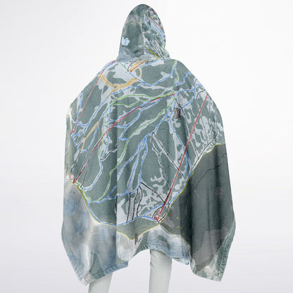 Brighton, Utah Ski Resort Map Flannel Blanket Poncho