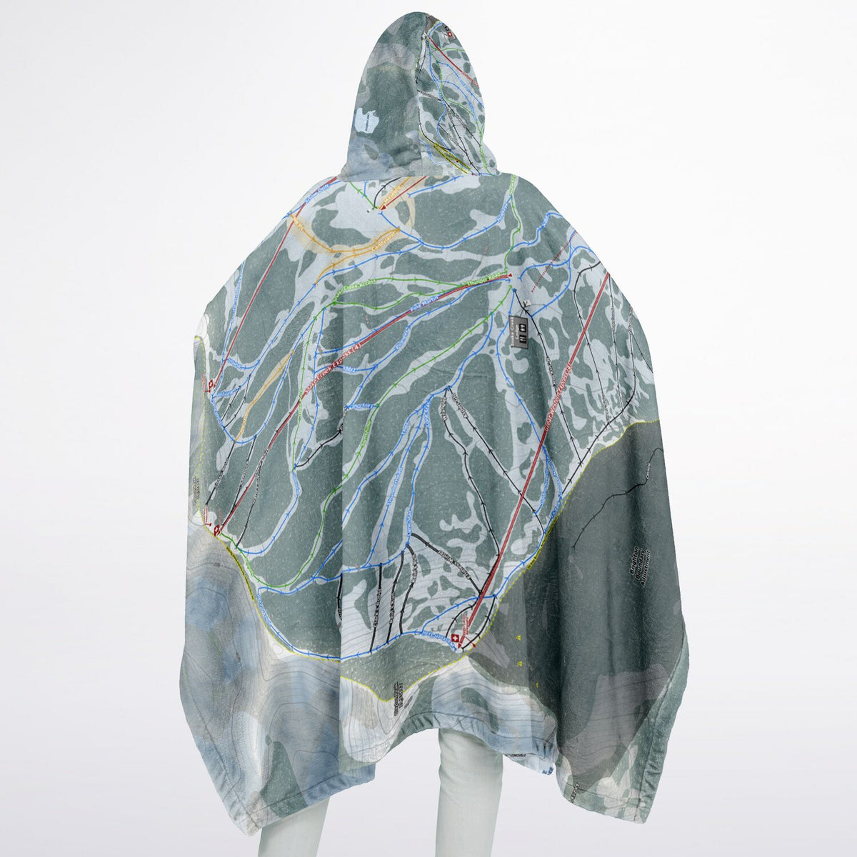 Brighton, Utah Ski Resort Map Flannel Blanket Poncho