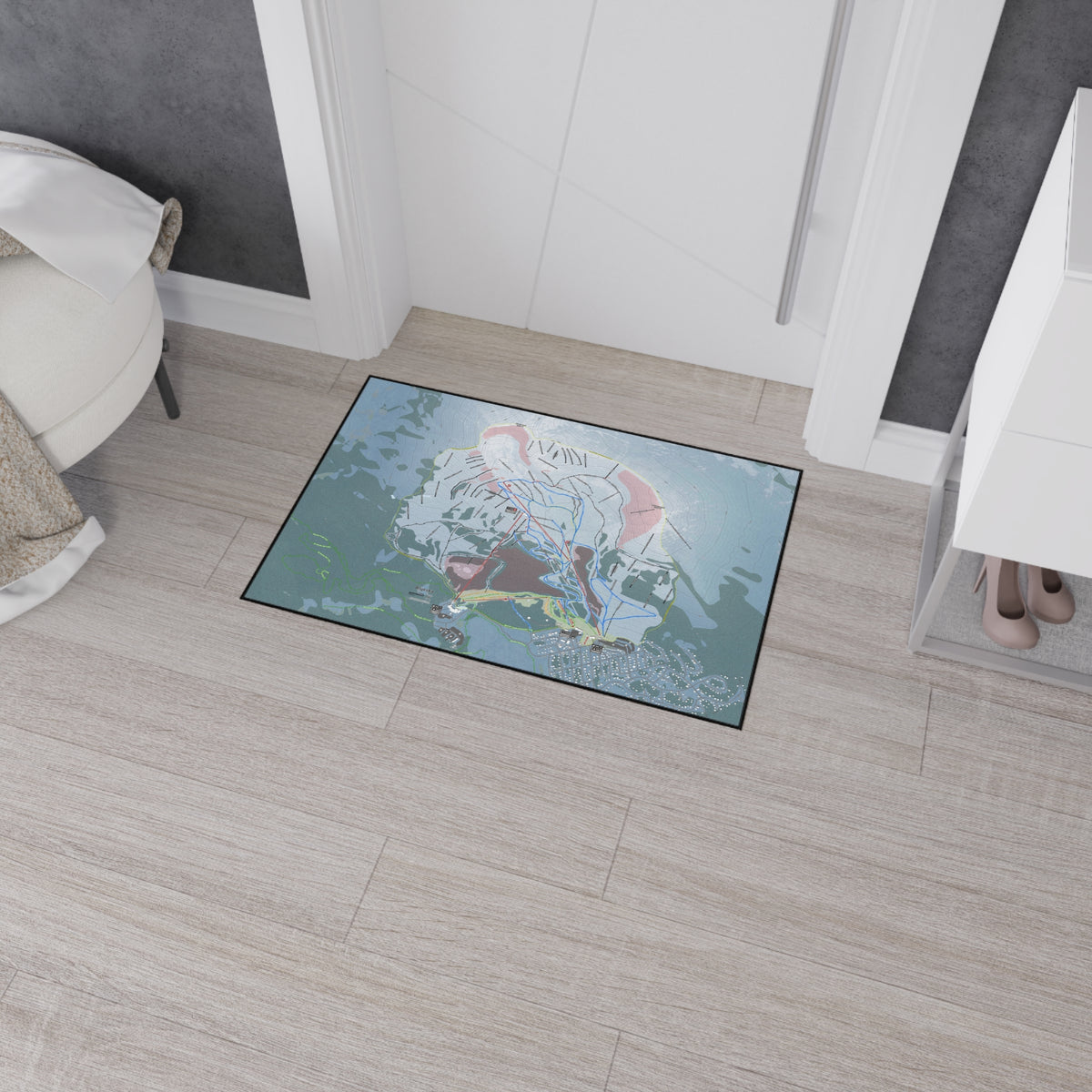 Alyeska, Alaska Ski Resort Map Heavy Duty Floor Mat