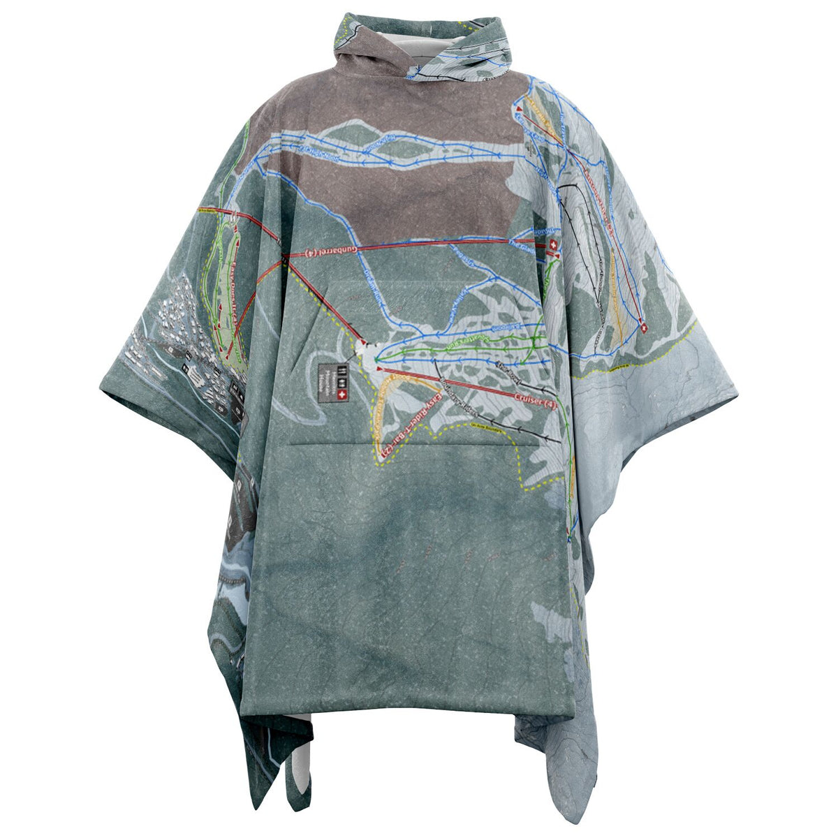 Thredbo, Australia Ski Resort Map Flannel Blanket Poncho