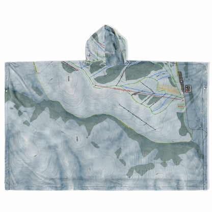Soldier Mountain, Idaho Ski Resort Map Flannel Blanket Poncho