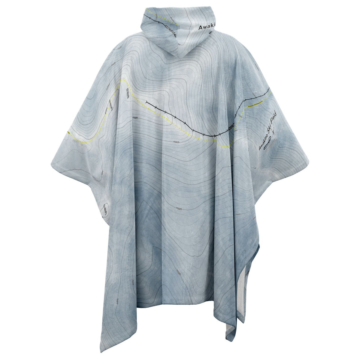 Awakino Ski Field, New Zealand Ski Resort Map Flannel Blanket Poncho