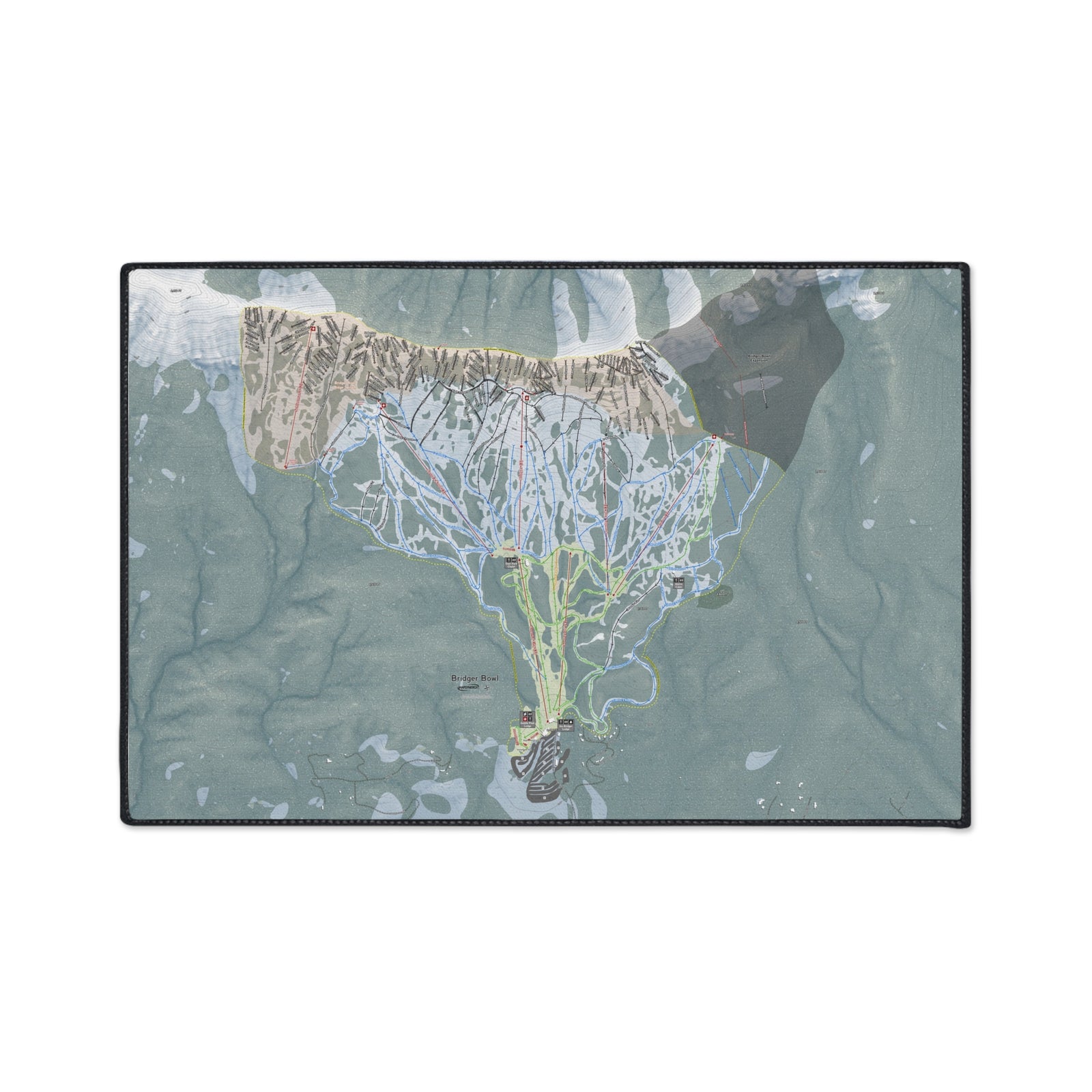Bridger Bowl, Montana Ski Resort Map Heavy Duty Floor Mat