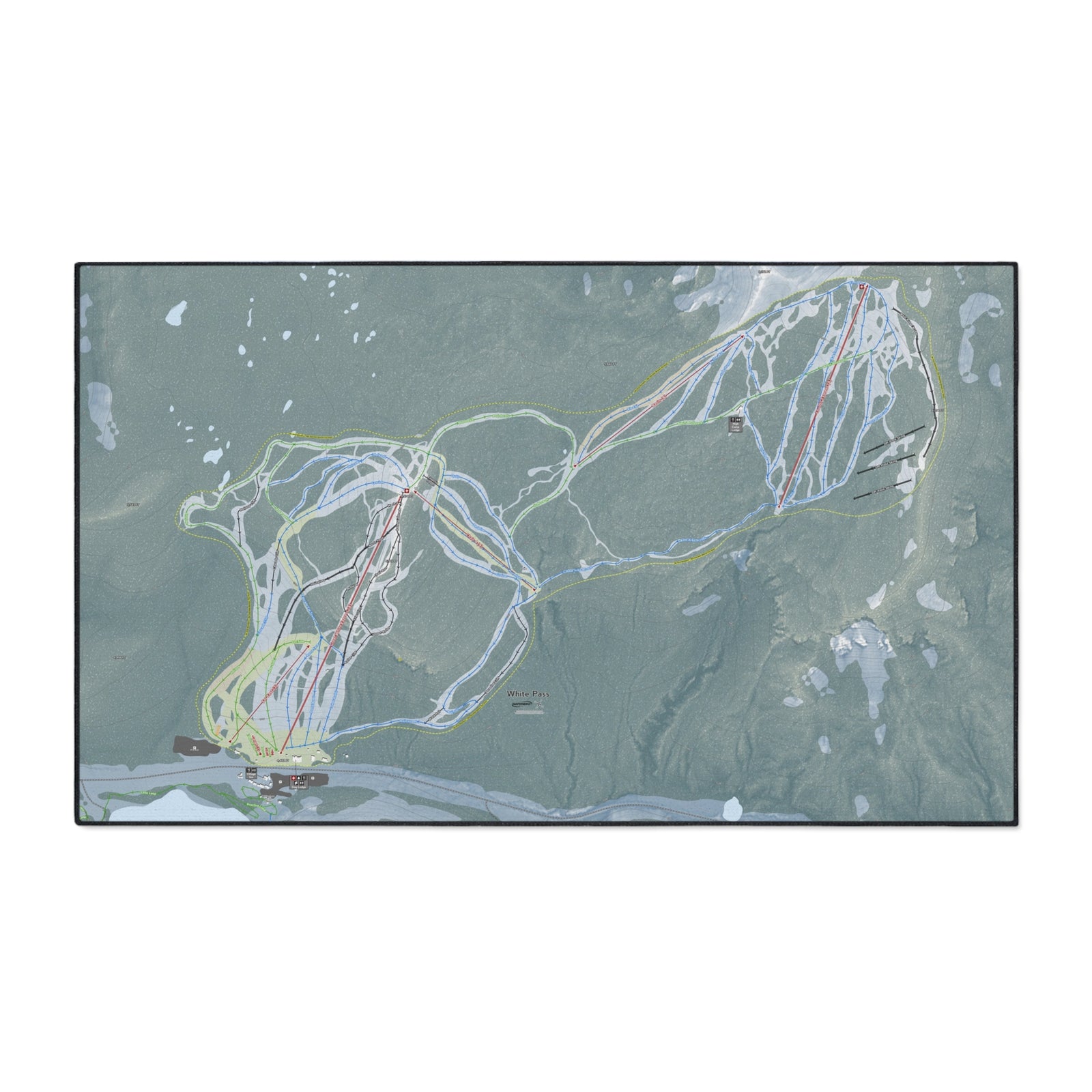White Pass, Washington Ski Resort Map Heavy Duty Floor Mat