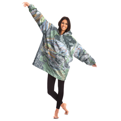 Mont Ripley, Michigan Ski Trail Map Snug Hoodie - Powderaddicts