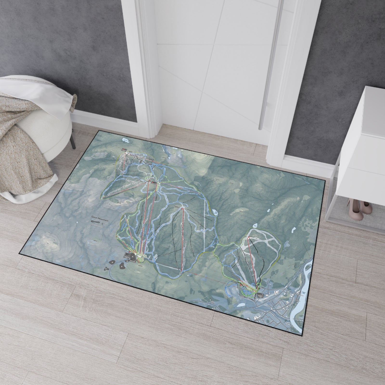 Gore Mountain, New York Ski Resort Map Heavy Duty Floor Mat