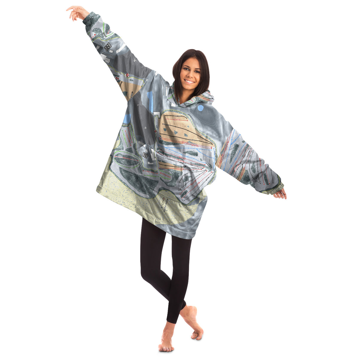 Alpine Valley, Michigan Ski Trail Map Snug Hoodie