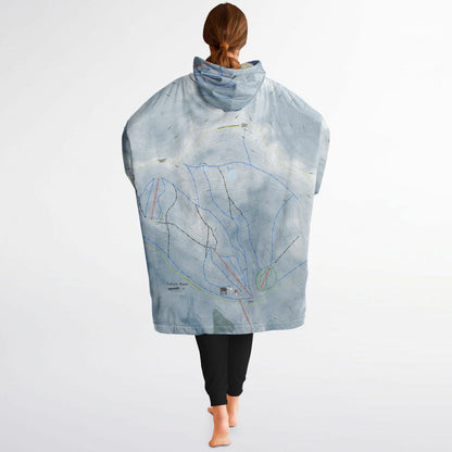 Temple Basin, New Zealand Ski Trail Map - Snug Hoodie - Powderaddicts
