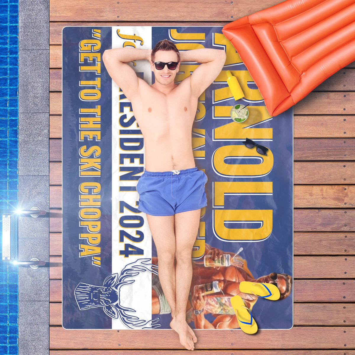 Arnold Jorts n' Jager For President 2024 Oversized Beach Towel