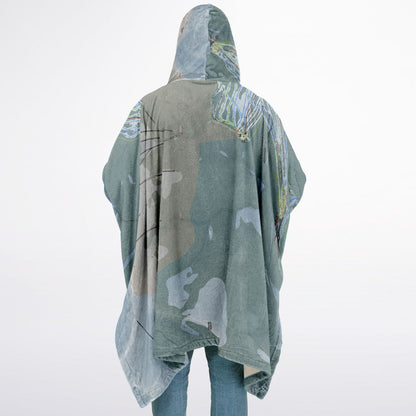 Ski Cooper, Colorado Ski Resort Map Flannel Blanket Poncho