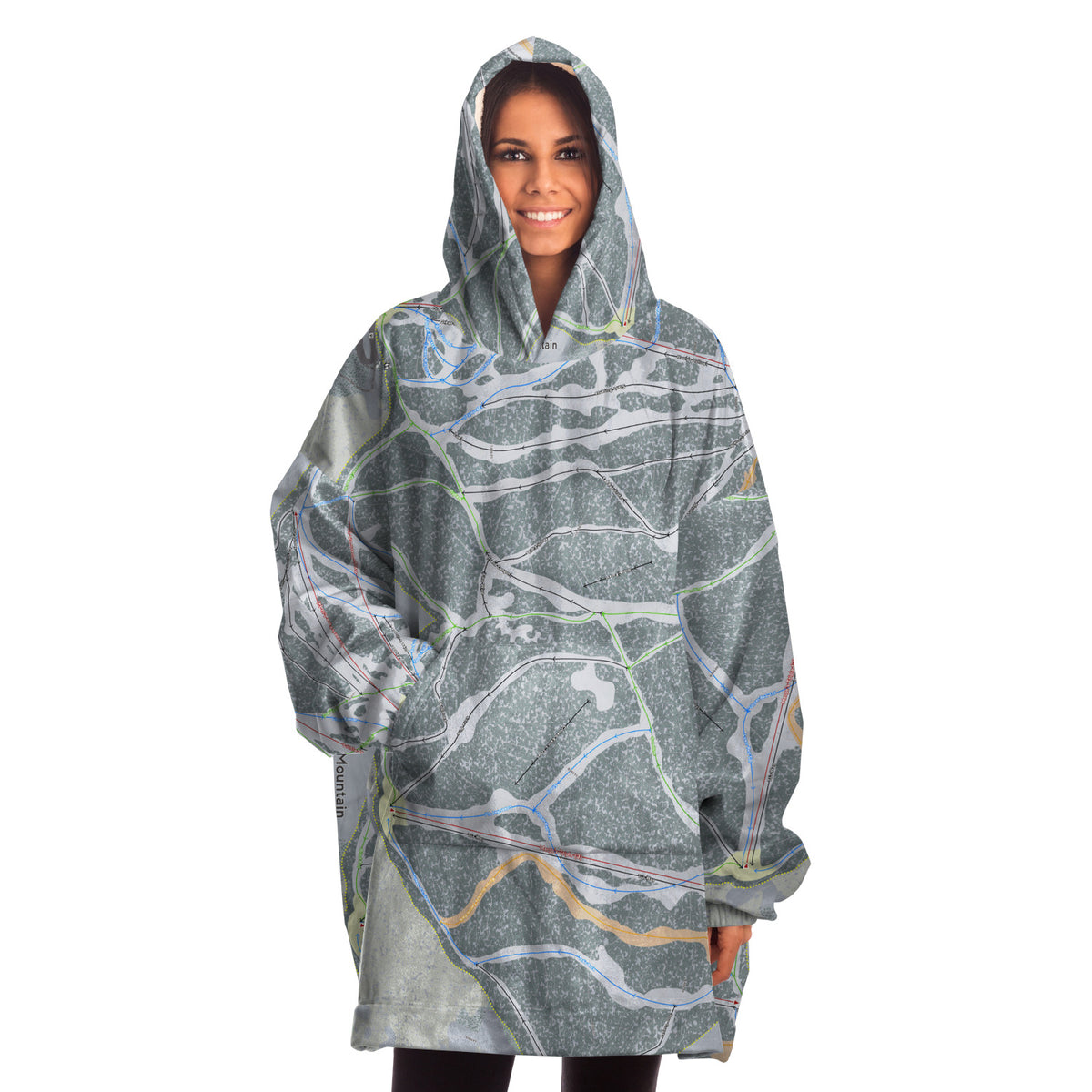 Beaver Mountain, Utah Ski Trail Map - Snug Hoodie