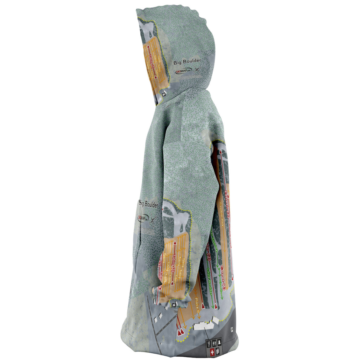 Big Boulder, Pennsylvania Ski Trail Map Snug Hoodie