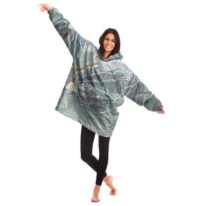 Ski Butternut, Massachusetts Ski Trail Map Snug Hoodie