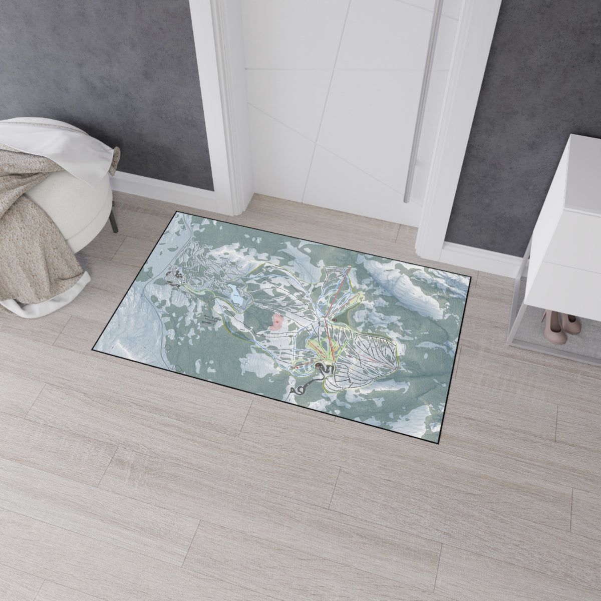 Bear Valley Mountain, California Ski Resort Map Heavy Duty Floor Mat