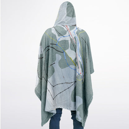 Hurricane Ridge, Washington Ski Resort Map Flannel Blanket Poncho