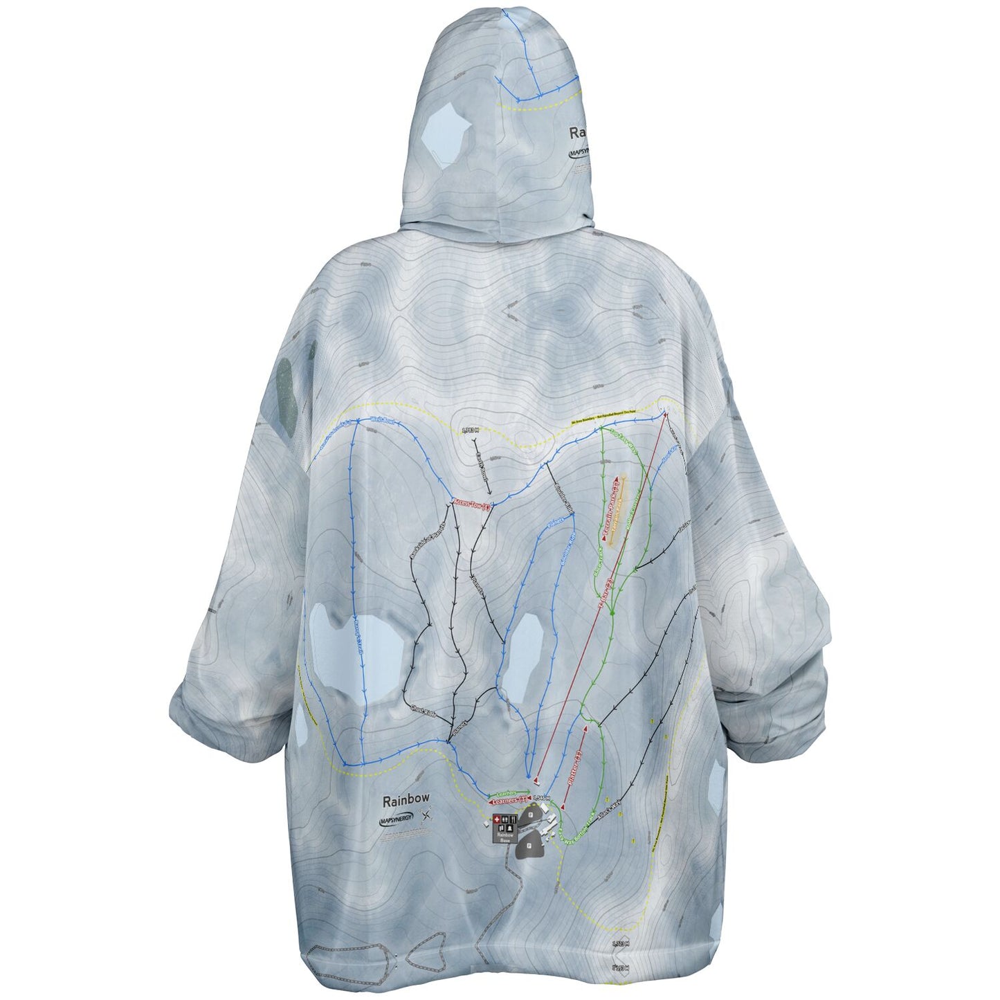 Rainbow, New Zealand Ski Trail Map - Snug Hoodie - Powderaddicts