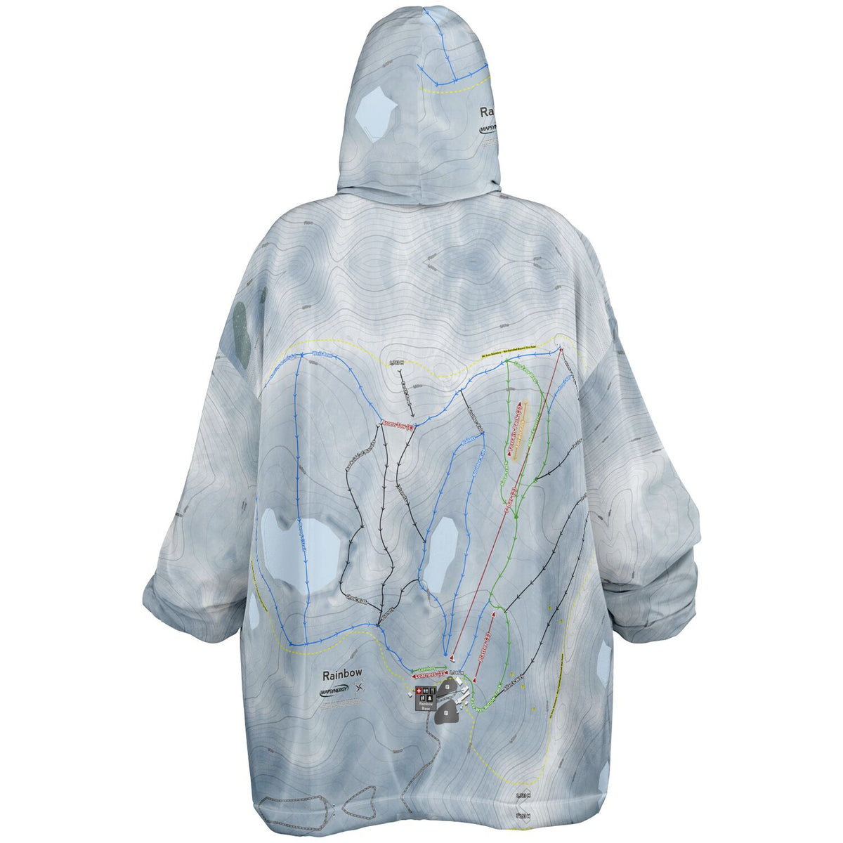 Rainbow, New Zealand Ski Trail Map - Snug Hoodie